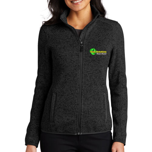 Seed Solutions Left Chest Embroidery on a Port Authority ® - Women's Sweater Fleece Jacket Thumbnail