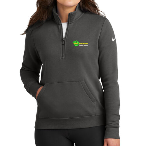Seed Solutions Left Chest Embroidery on a Nike ® - Women's Club Fleece Sleeve Swoosh 1/2 Zip Thumbnail